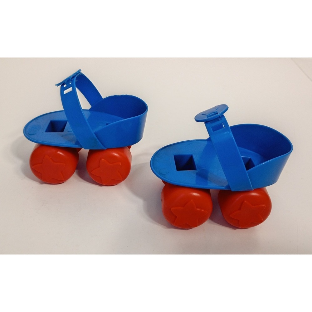 Tomy Roller Skates Cabbage Patch Kids Plastic Blue Red Star Wheels